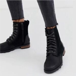 FREE SHIPPING! Sorel Emelie Black and Brown Winter Boots